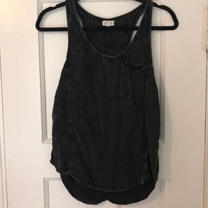 Black Distressed Tank Top